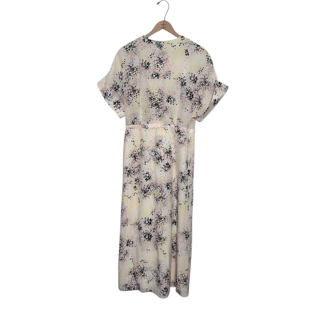 Equipment Tavine Silk Kimono Sleeves Wrap Midi Dress Print Ecru Multi Size 6 - Picture 6 of 10